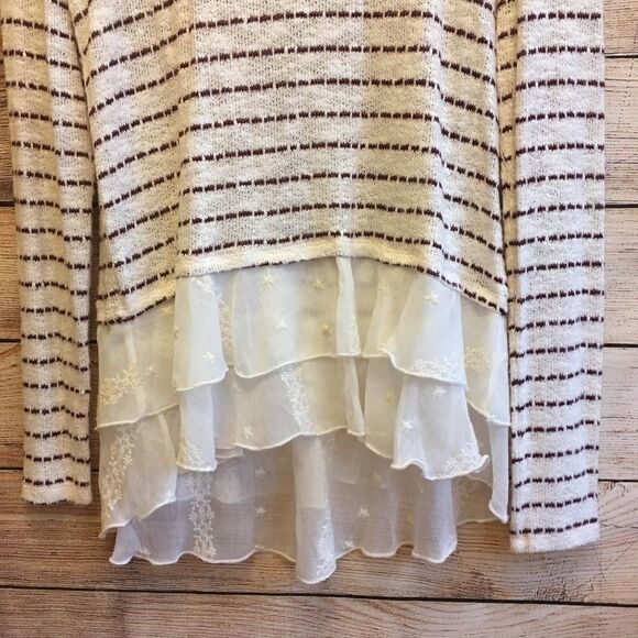 LILY WHITE KNIT TOP WITH DOUBLE RUFFLE HEM - Picture 6 of 7